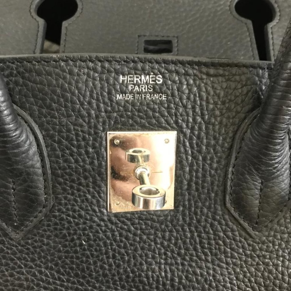 Hermes Birkin Handbag Noir Clemence with Palladium Hardware 35 Black - Picture 5 of 11